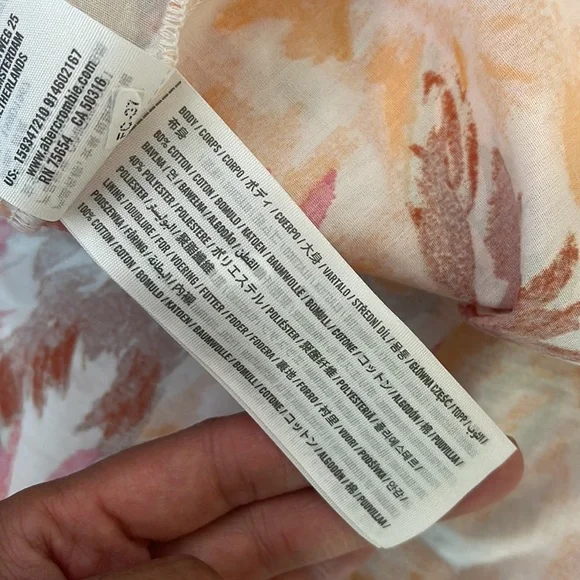 Abercrombie & Fitch Ruched Bodice Floral Puff Sleeve Mini Dress sz S - Picture 6 of 8